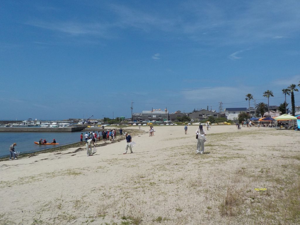 江井ヶ島海岸の清掃