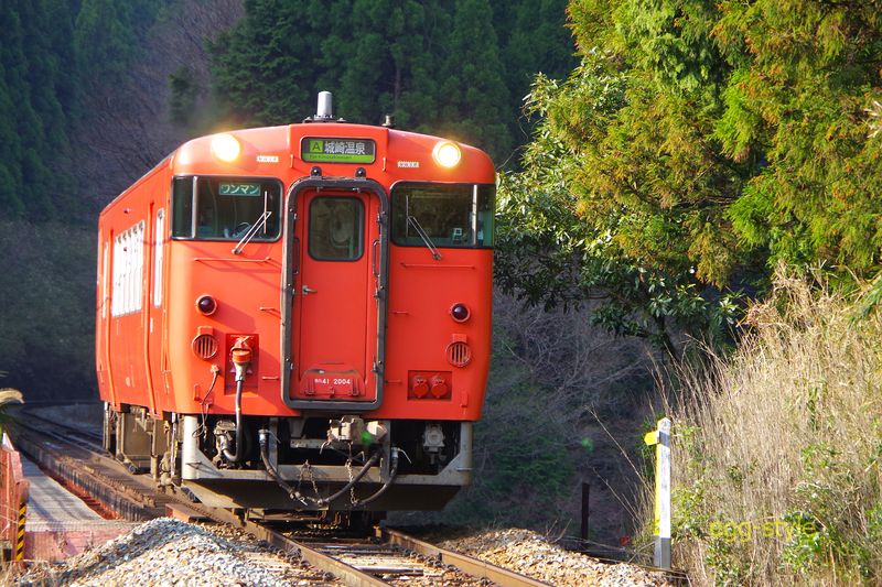 1225D キハ41-2004 生野越えをのろのろと登る この顔と色が好きです