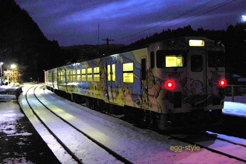 出発準備中の654D キハ47の4連鳥取行 乗客は4人の高校生だった