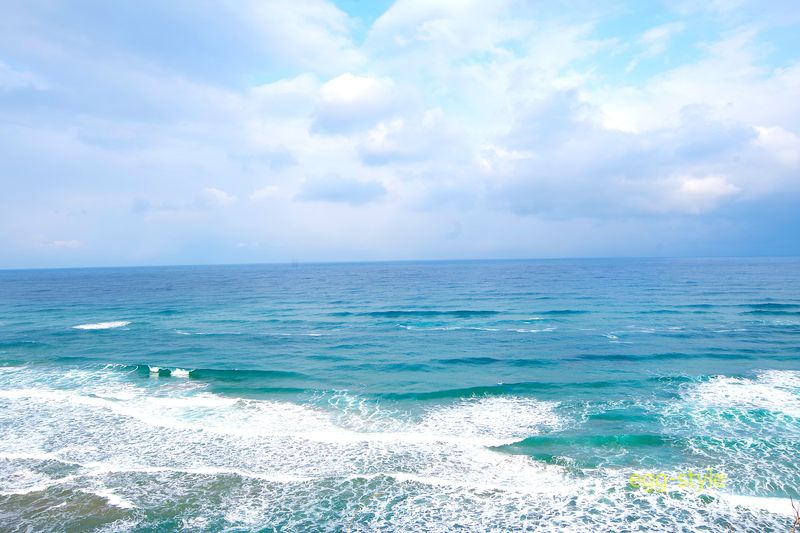 水平線が見えるという龍見台　ここだけでなく日本海どこからも外海で水平線です