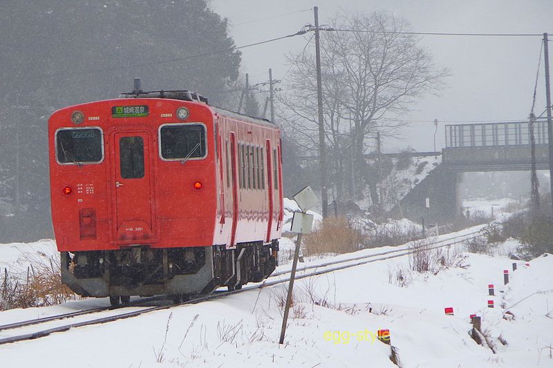 1225D キハ41-2001 吹雪いてきた播但線を城崎に向けて快走中