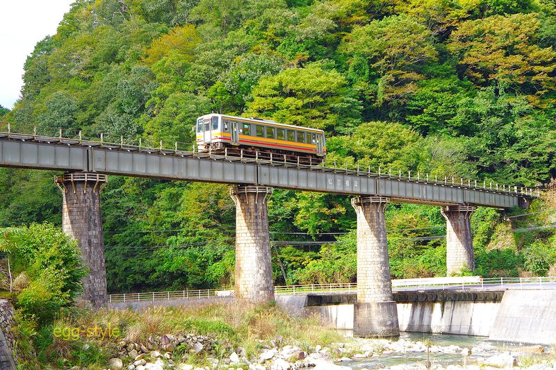 津山行 675D キハ120 16m車両の単行はかわいらしい
